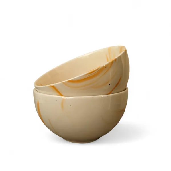 _Pack_of_2_Ceramic_Italian_Marble_Print_Handcrafted_Double_Shade_Bowl_Set,_Perfect_for_Vegetables_and_Serving,_Ideal_for_Home_Kitchen_Dining_Table,_(Cream_with_Green_Swirl)_(14cm_x_8cm)