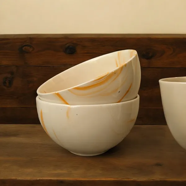 _Pack_of_2_Ceramic_Italian_Marble_Print_Handcrafted_Double_Shade_Bowl_Set,_Perfect_for_Vegetables_and_Serving,_Ideal_for_Home_Kitchen_Dining_Table,_(Cream_with_Green_Swirl)_(14cm_x_8cm)