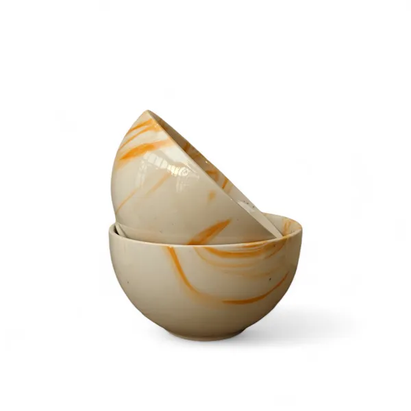 _Pack_of_2_Ceramic_Italian_Marble_Print_Handcrafted_Double_Shade_Bowl_Set,_Perfect_for_Vegetables_and_Serving,_Ideal_for_Home_Kitchen_Dining_Table,_(Cream_with_Green_Swirl)_(14cm_x_8cm)