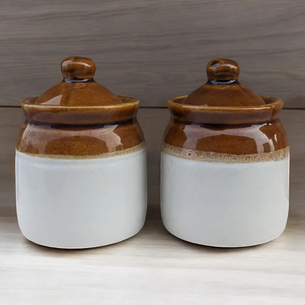 _Pack_of_2_Rustic_Two-Tone_Mini_Ceramic_Canisters,_4_Inches_Height,_200ml