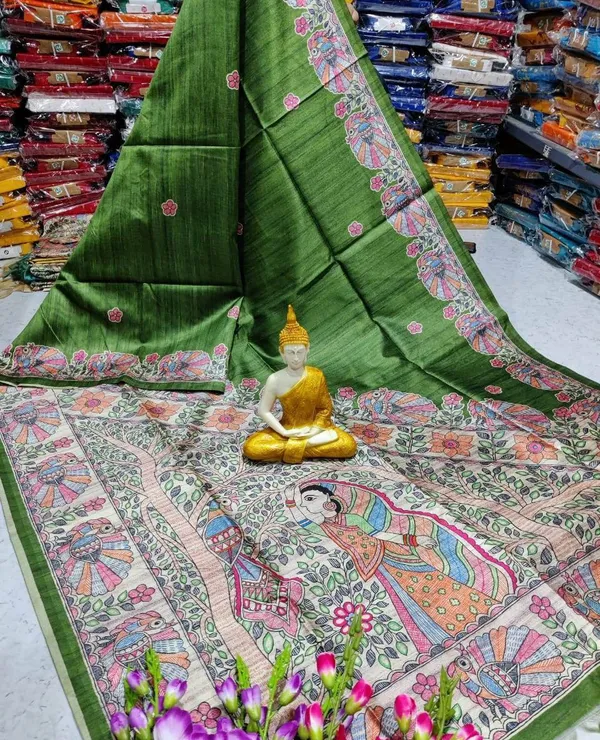 Green_Printed_Handloom_Cotton_Silk_Saree