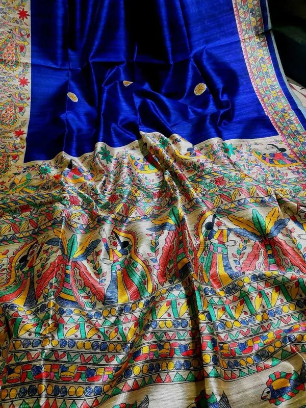 Royal_Blue_Printed_Handloom_Cotton_Silk_Saree