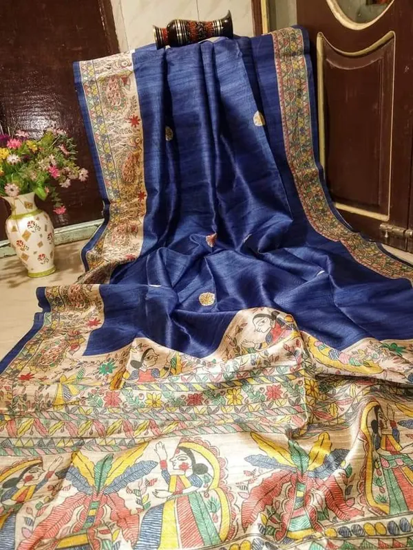 Navy_Blue_Printed_Handloom_Cotton_Silk_Saree