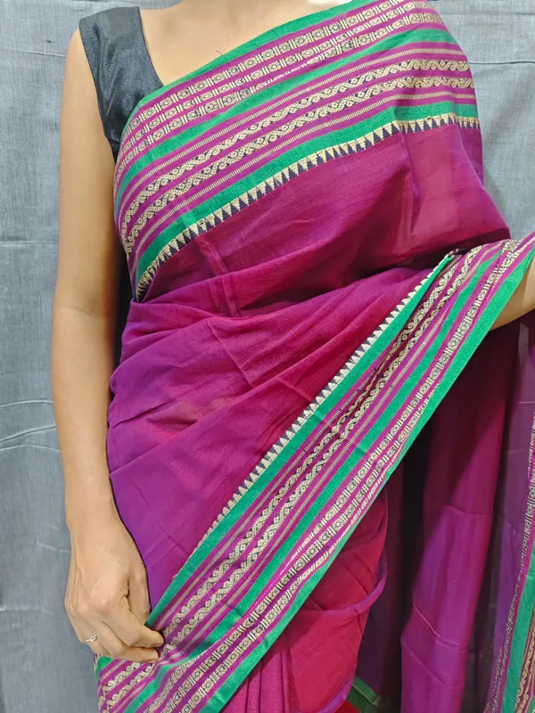 Magenta_Orissa_Pattern_Narayanpeth_Pure_Cotton_saree