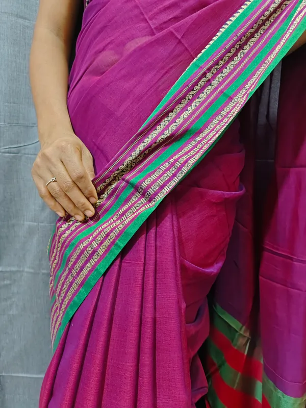 Magenta_Orissa_Pattern_Narayanpeth_Pure_Cotton_saree