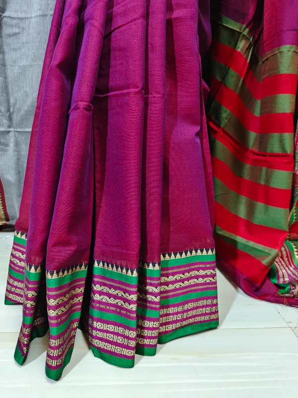 Magenta_Orissa_Pattern_Narayanpeth_Pure_Cotton_saree
