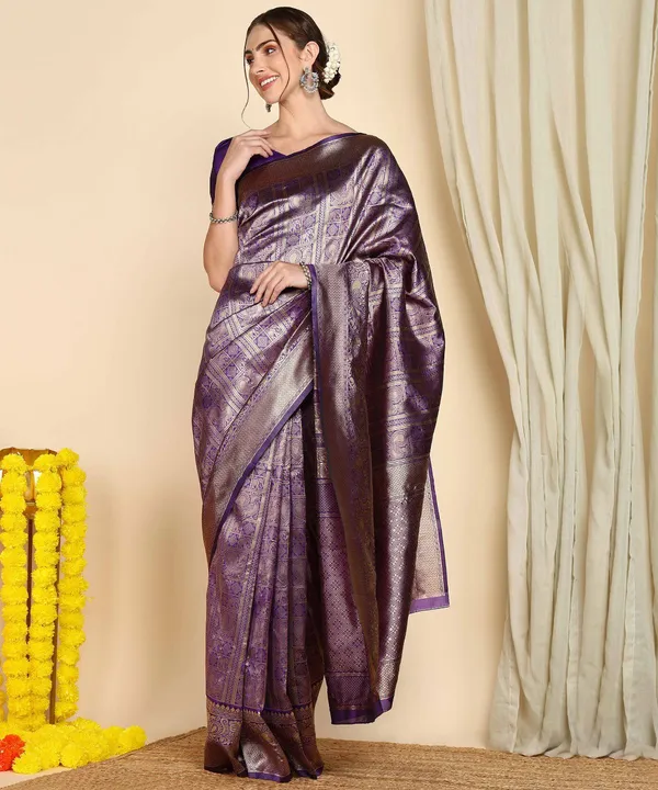 Royal_Blue_Soft_Silk_Saree_With_Blouse_Piece_For_Women