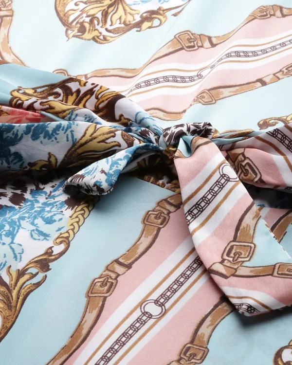 Blue_Pink_Printed_Satin_Finish_A-Line_Dress_With_Belt