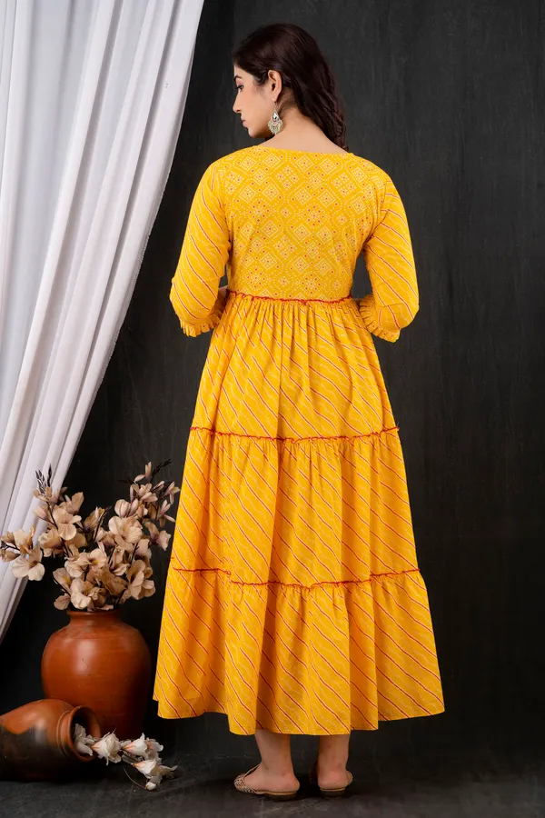 Maternity_Cotton_Printed_Feeding_Yellow_Dress