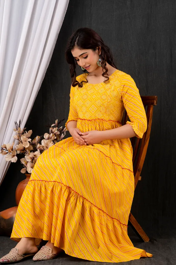 Maternity_Cotton_Printed_Feeding_Yellow_Dress