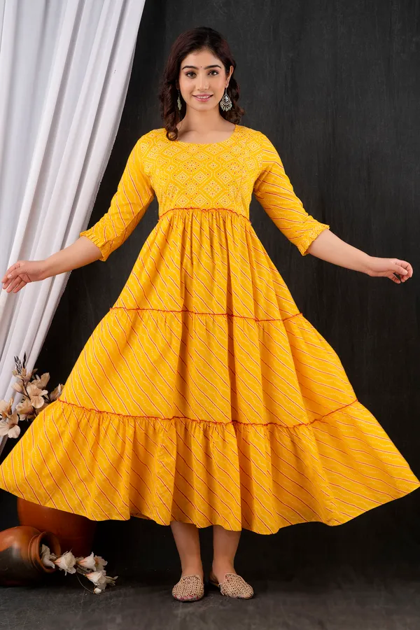 Maternity_Cotton_Printed_Feeding_Yellow_Dress