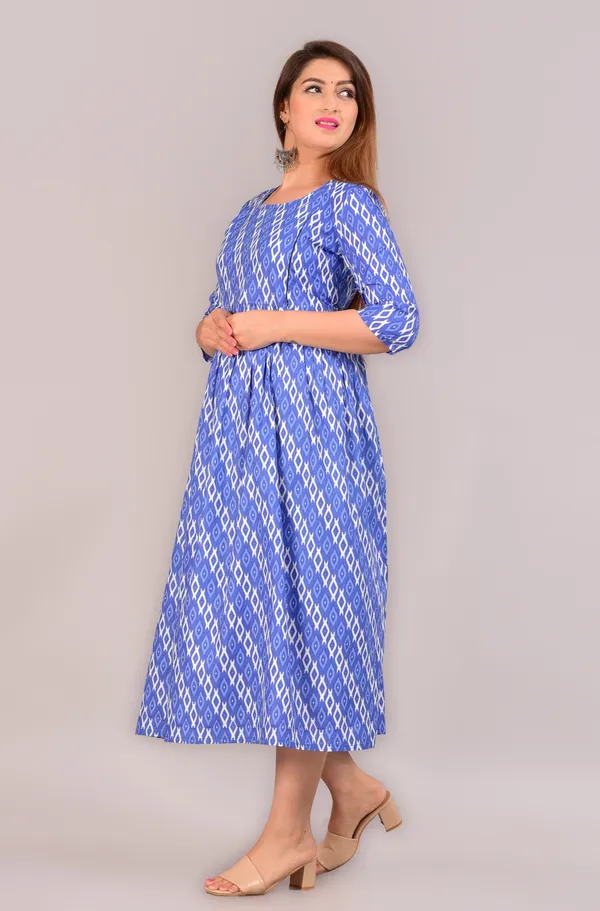 Maternity_Women_Fit_and_Flare_Light_Blue_Dress