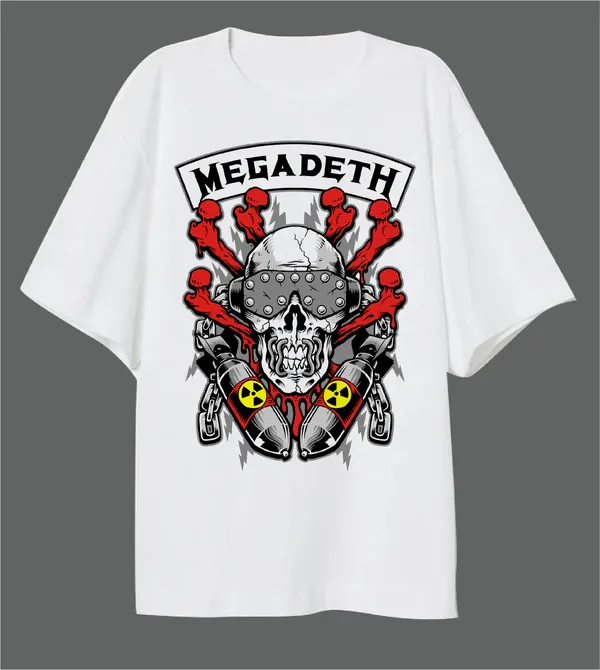 ME Clothing Megadeth White Oversized T Shirt Price in India Buy ME Clothing Megadeth White Oversized T Shirt online at undefined