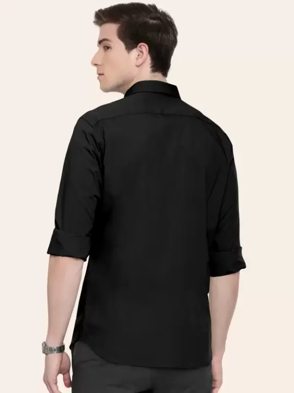 Men_Regular_Fit_Solid_Slim_Collar_Casual_Black_Shirt