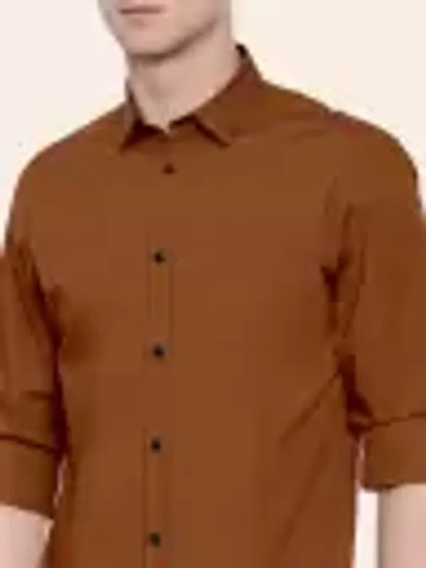 Men_Regular_Fit_Solid_Slim_Collar_Casual_Copper_Brown_Shirt