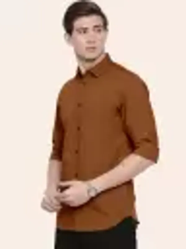 Men_Regular_Fit_Solid_Slim_Collar_Casual_Copper_Brown_Shirt