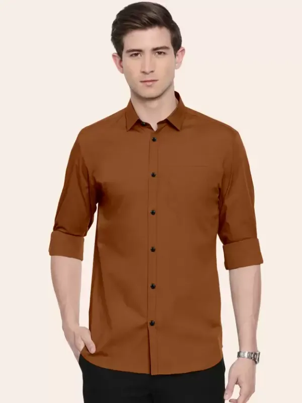 Men_Regular_Fit_Solid_Slim_Collar_Casual_Copper_Brown_Shirt