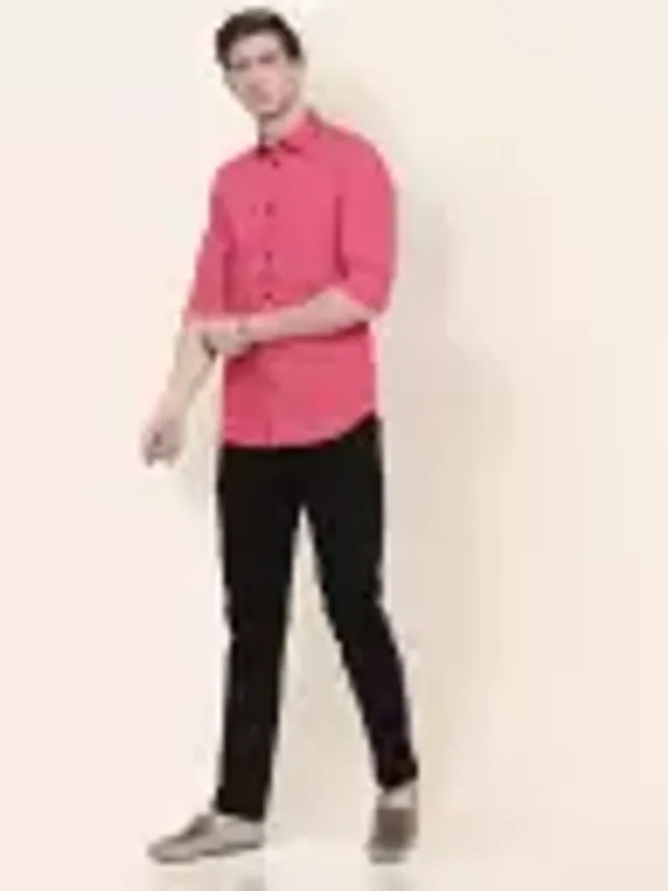 Men_Regular_Fit_Solid_Slim_Collar_Casual_Dark_Pink_Shirt