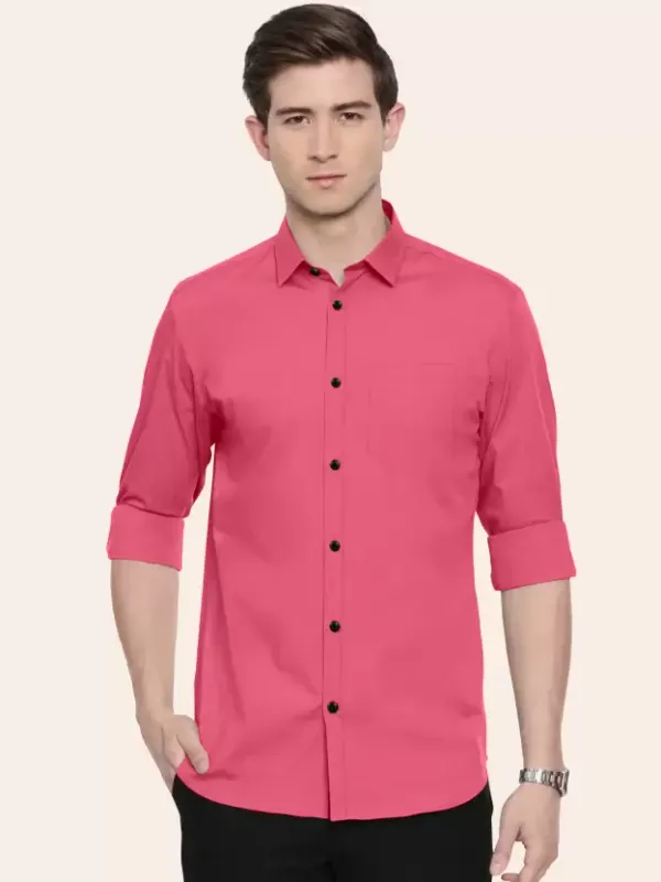 Men_Regular_Fit_Solid_Slim_Collar_Casual_Dark_Pink_Shirt