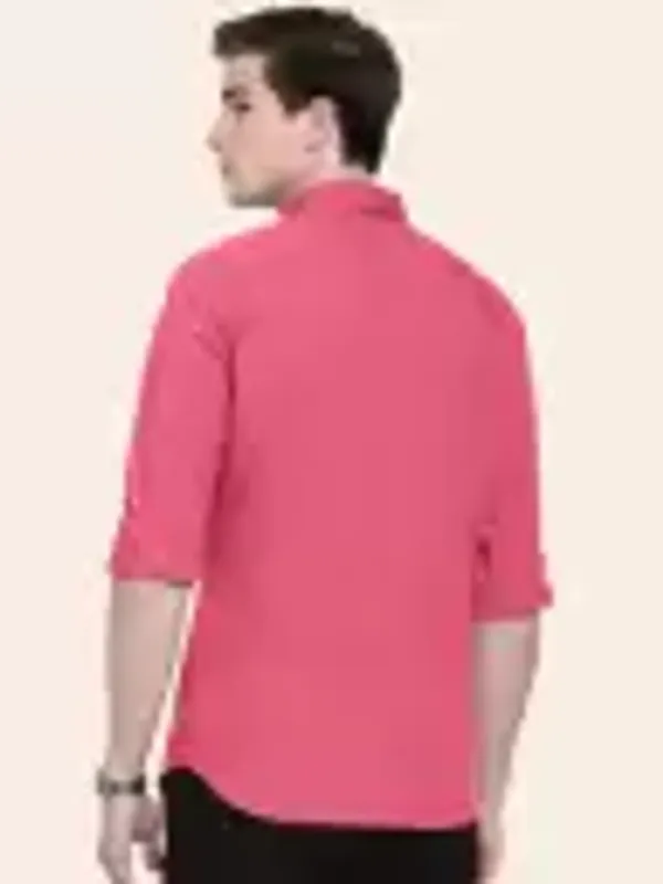 Men_Regular_Fit_Solid_Slim_Collar_Casual_Dark_Pink_Shirt