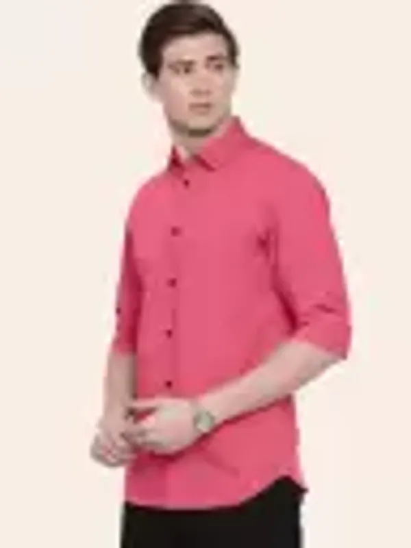 Men_Regular_Fit_Solid_Slim_Collar_Casual_Dark_Pink_Shirt