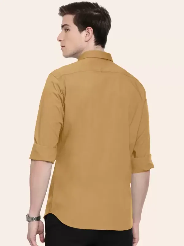 Men_Regular_Fit_Solid_Slim_Collar_Casual_Khakhi_Brown_Shirt