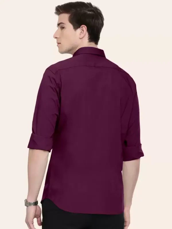 Men_Regular_Fit_Solid_Slim_Collar_Casual_Maroon_Red_Shirt