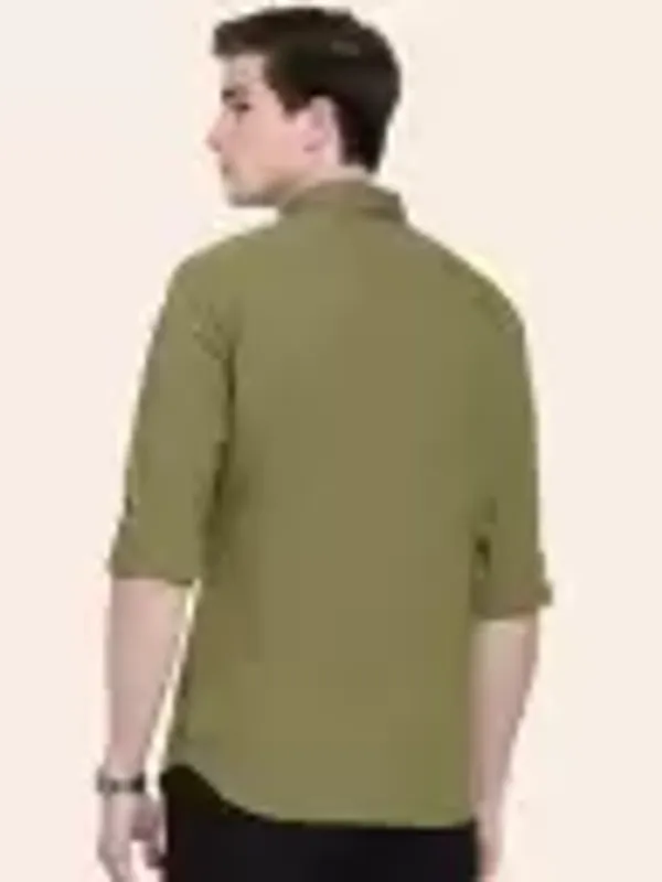 Men_Regular_Fit_Solid_Slim_Collar_Casual_Olive_Green__Shirt