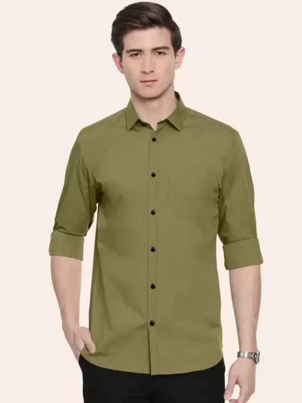 Men_Regular_Fit_Solid_Slim_Collar_Casual_Olive_Green__Shirt