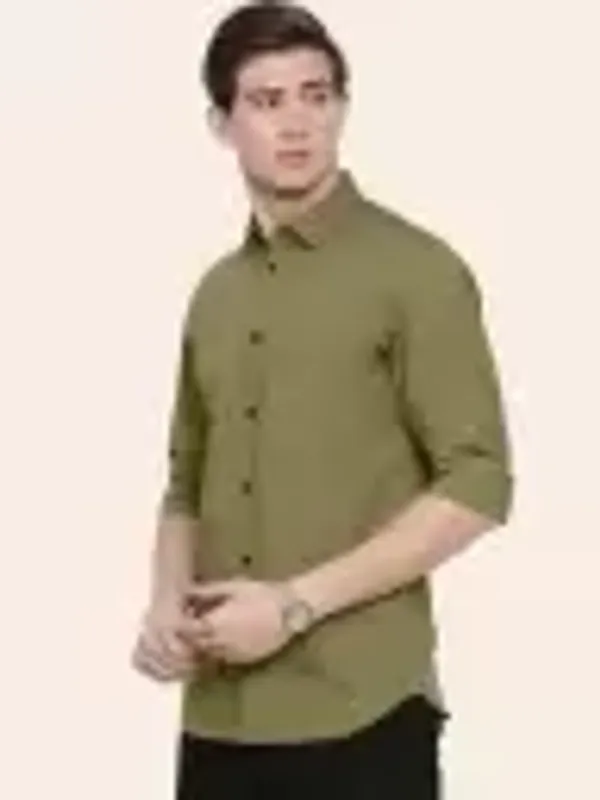 Men_Regular_Fit_Solid_Slim_Collar_Casual_Olive_Green__Shirt