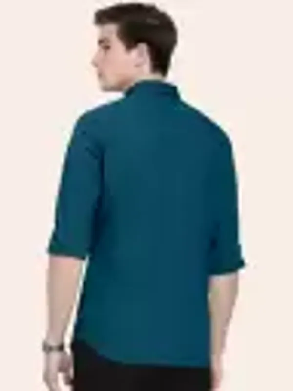 Men_Regular_Fit_Solid_Slim_Collar_Casual_Peacock_Blue_Shirt