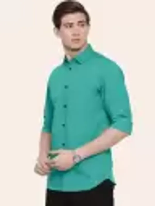 Men_Regular_Fit_Solid_Slim_Collar_Casual_Sea_Green_Shirt