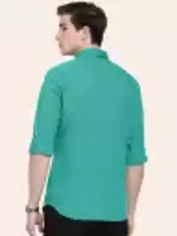 Men_Regular_Fit_Solid_Slim_Collar_Casual_Sea_Green_Shirt