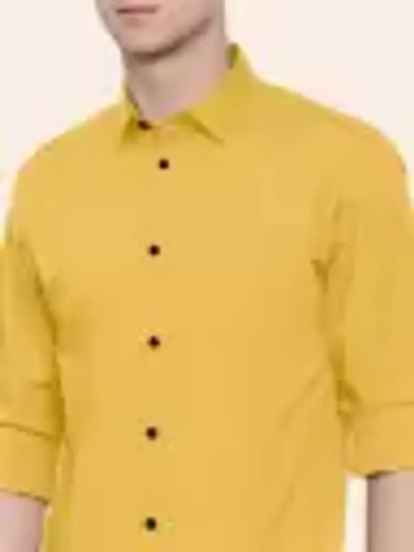 Men_Regular_Fit_Solid_Slim_Collar_Casual_Yellow_Shirt