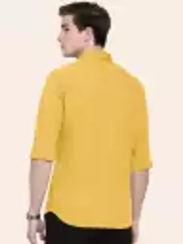 Men_Regular_Fit_Solid_Slim_Collar_Casual_Yellow_Shirt