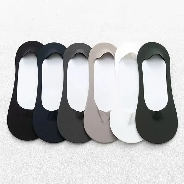 Multi_Colour_Lining_Men'S_6-Pack_Ultra-Thin_Summer_Boat_Socks:_Breathable,_Non-Slip,_Ice_Silk_Comfort