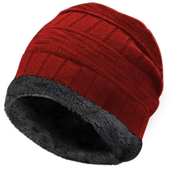 Maroon_Unisex_Snow_Proof_Inside_Fur_Wool_Beanie_Cap_with_Scarf_Set_Warm_Knit_Hat_Thick_Fleece_Lined_Winter_Hat_&_Scarf_(Maroon,_Free_Size)