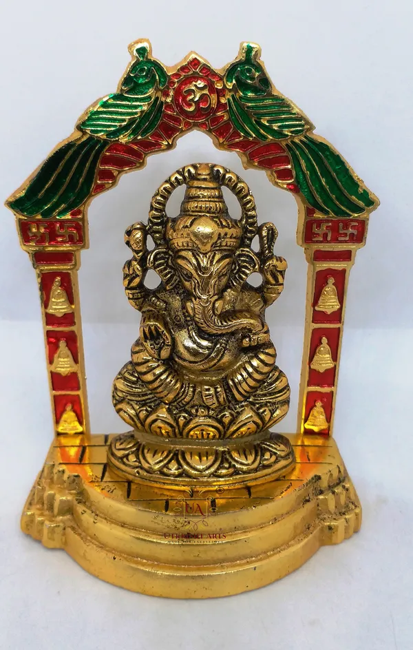 Gold_Plated_Metal_Handcrafted_Laxmi_Ganesh_Statue_Decorative_Showpiece