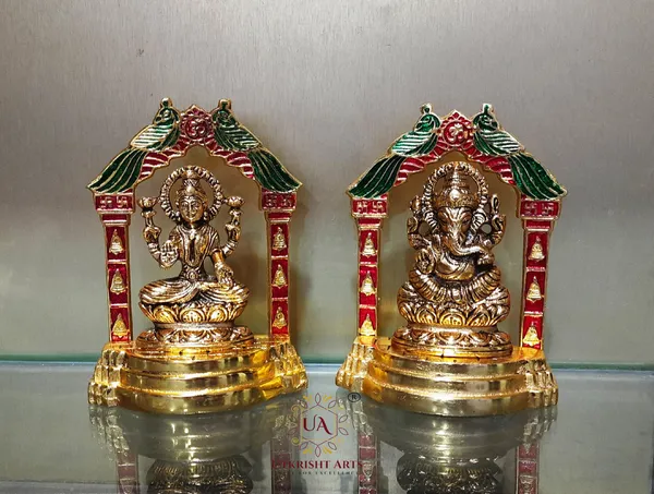 Gold_Plated_Metal_Handcrafted_Laxmi_Ganesh_Statue_Decorative_Showpiece