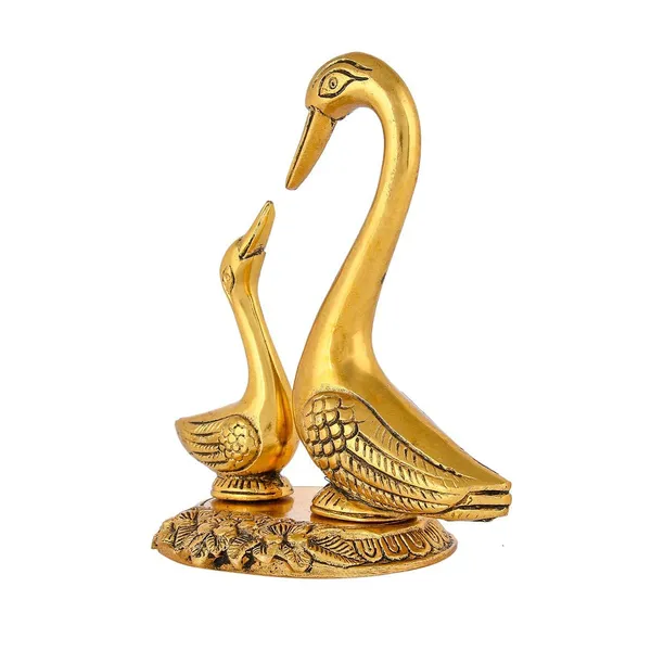 Gold_Plated_Metal_Pair_of_Kissing_Duck_/_Swan_Pair_/_Duck_Pair_/_Vastu_Love_Bird_/_Table_Decorative_Showpiece_Decorative_Showpiece_-_13_cm_(Metal,_Gold)