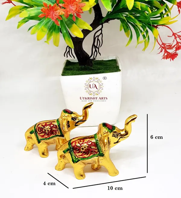 Gold_Plated_Metal_Trunk_Up_Colour_Elephant_Statues_Set_of_2_-_Lucky_Figurine-_Home_Decor_Gifts_Item_Decorative_Showpece(Multicolor)