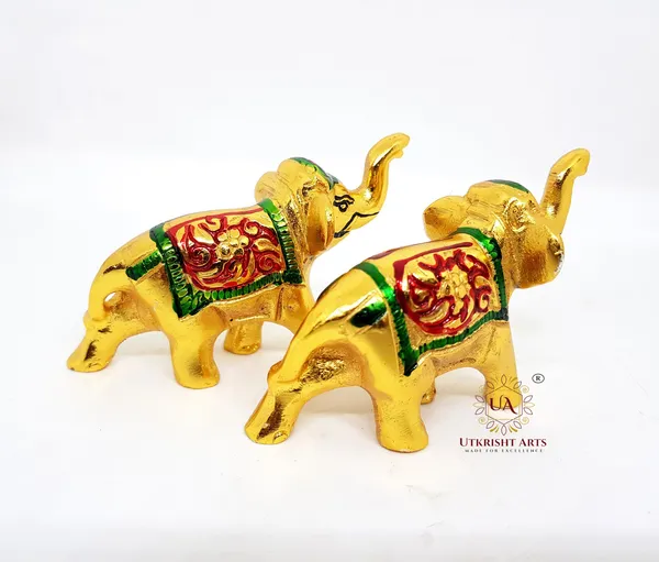 Gold_Plated_Metal_Trunk_Up_Colour_Elephant_Statues_Set_of_2_-_Lucky_Figurine-_Home_Decor_Gifts_Item_Decorative_Showpece(Multicolor)