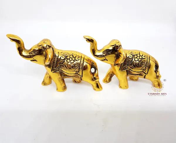 Gold_Plated_Metal_Trunk_Up_Elephant_Statues_Set_of_2_-_Lucky_Figurine-_Home_Decor_Gifts_Item_Decorative_Showpece_(Gold)