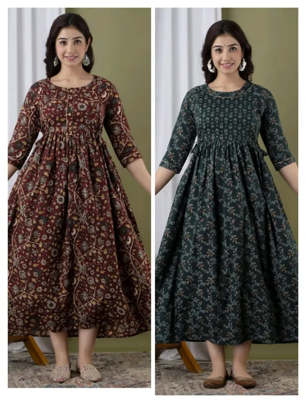 Mhendi_Floral__Cotton_Printed_Maternity_And_Feeding_Kurti_Combo_Of_2