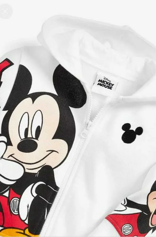 Pack_of_2_Pink_And__White_Baby_Boy_and_Girls__Poly_Cotton_Cartoon_Print_Long_Sleeve_Zipper_Hoodie__and_Sweatshirt_With_Shorts