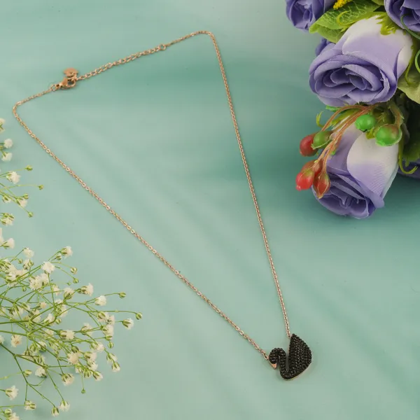 Micro_Rose_Diamond_Beautiful_Black_Duck_Shape_Daily_wear_pendent_and_chain