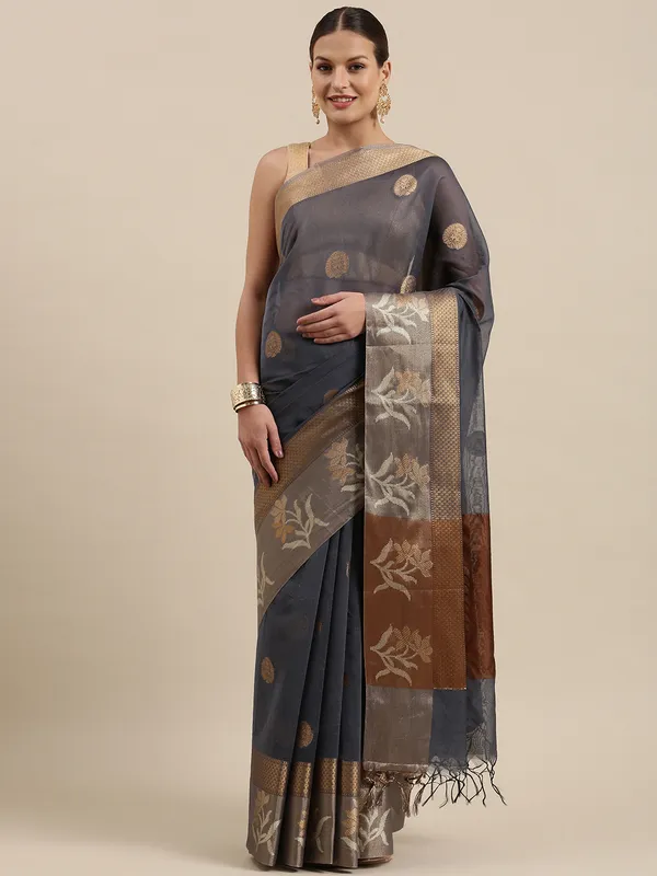 Blue_Masrise_Cotton/Cotton_Banarasi_Sarees_For_Women