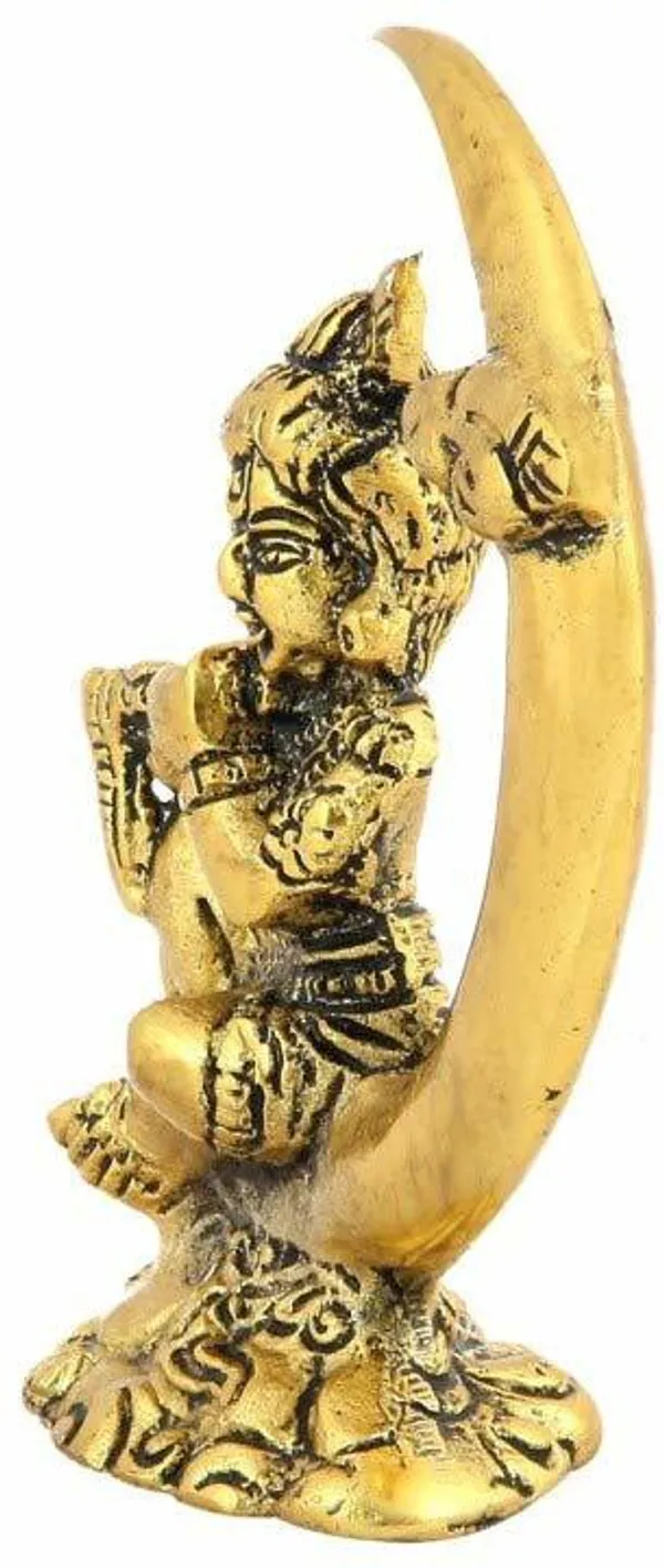 Bal_Krishna_Seated_On_Moon_Shaped_Motif_Metal_Handicrafts_Showpiece_-_4.5_Inches_Decorative_Showpiece_-_11.4_Cm_(Aluminium)