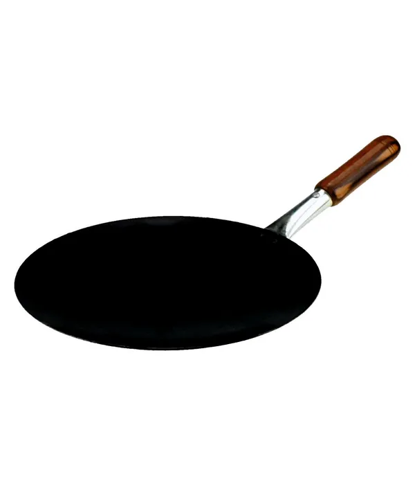 Black_Pure_Iron_Wooden_Handle_Tawa_|_Induction_Compatible_For_Everyday_Use_2Mm_Thickness_With_Heavy_Base