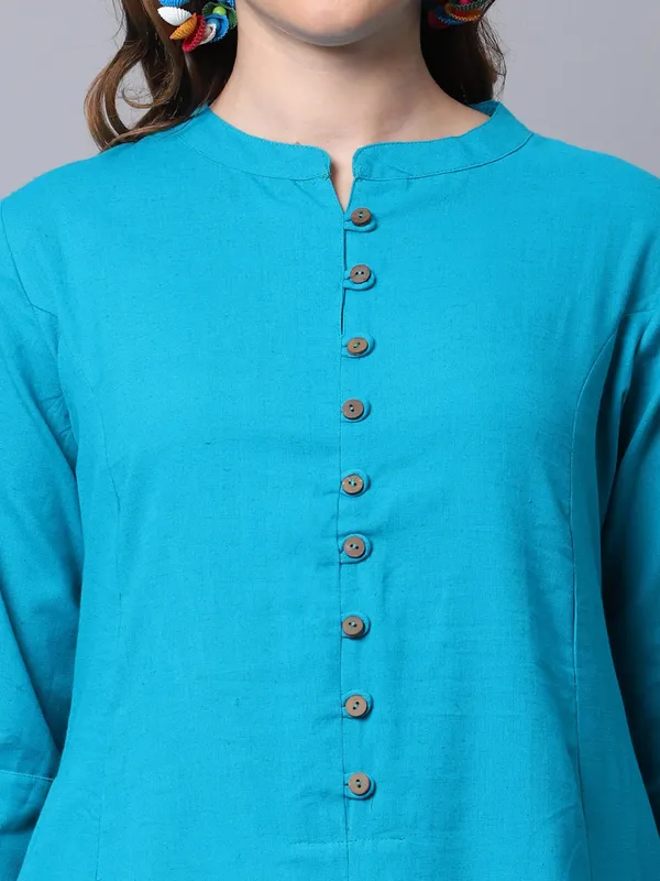 Turquoise_Blue_Cotton_Printed_Cut_Regular_Kurta